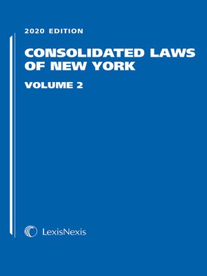 cover image of Consolidated Laws of New York